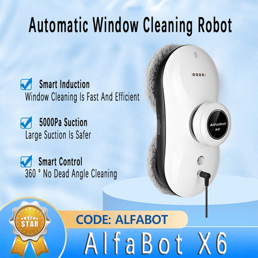 Alfabot Window Cleaning Robot High Suction Electric Glass Window