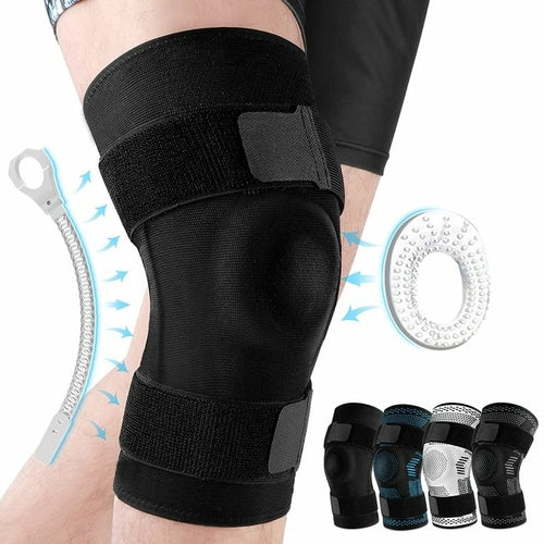 Knee Brace Support Compression Sleeve With Side Stabilizers And