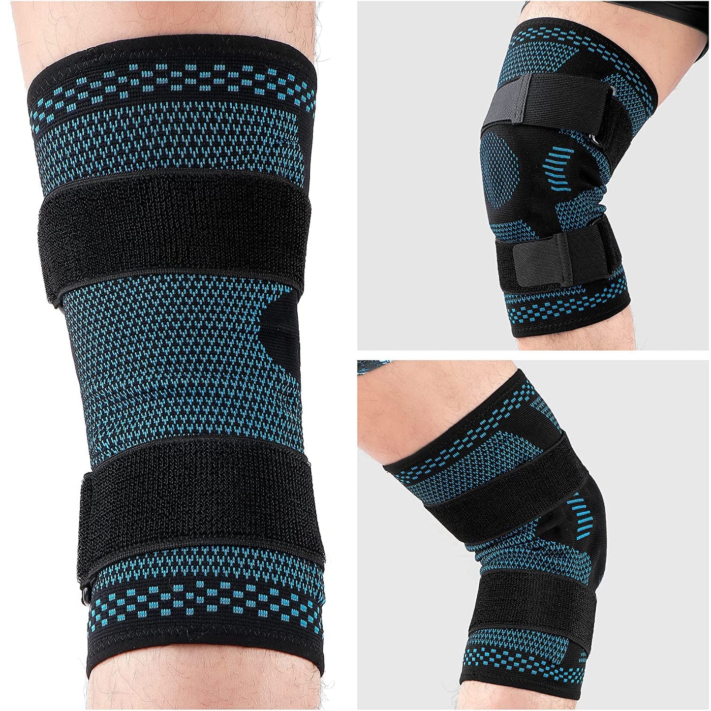 Knee Brace Support Compression Sleeve With Side Stabilizers And