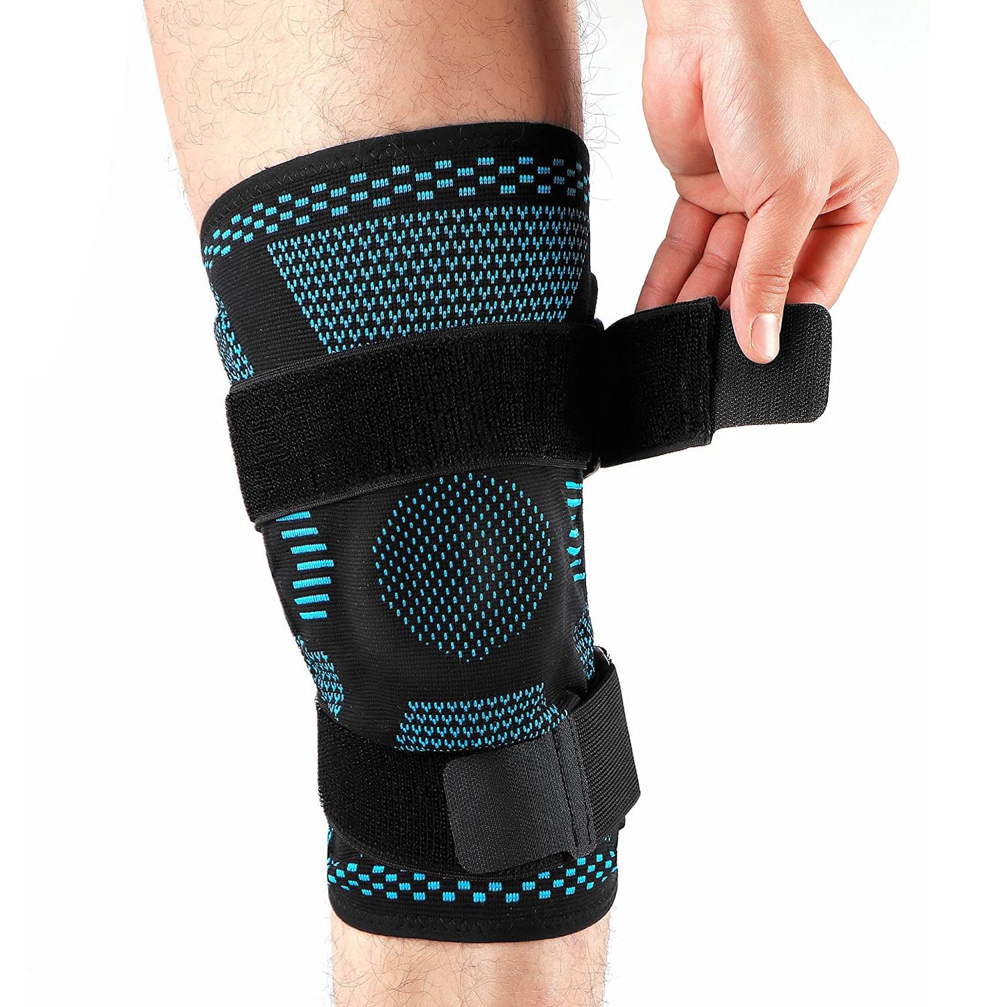 Knee Brace Support Compression Sleeve With Side Stabilizers And