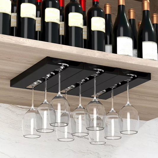 1PC Kitchen Under Cabinet Free Punching Holder Wine Glass Rack