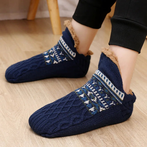 Winter Indoor Home Slippers Socks Men's Floor Socks Knitted Adult Plus