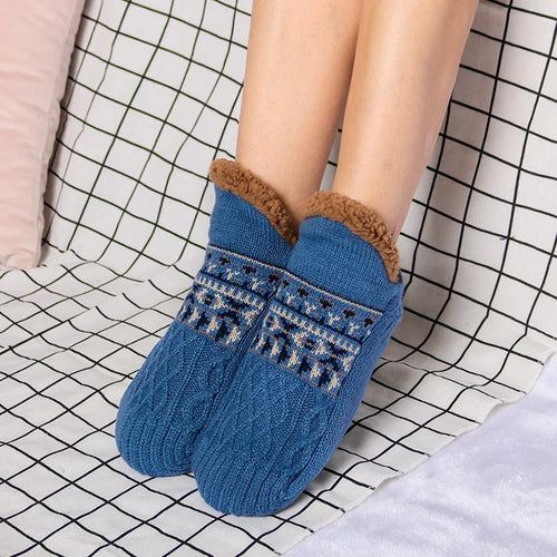 Winter Indoor Home Slippers Socks Men's Floor Socks Knitted Adult Plus