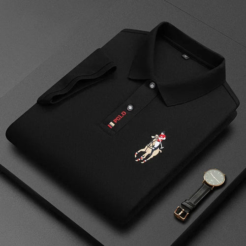 Men's Brand Embroidered Cotton Polo Shirt Men's High End Luxury Top