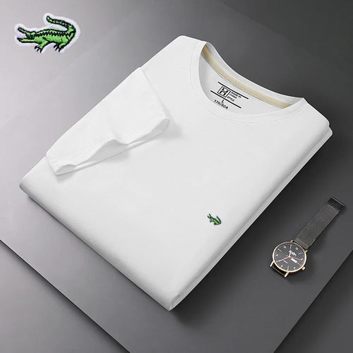 Men's Brand Embroidered Cotton Polo Shirt Men's High End Luxury Top