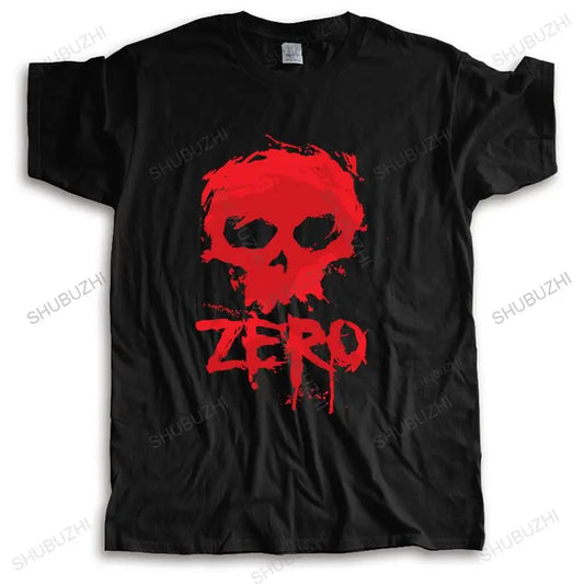 New ZERO Original Skate Vintage Skull Men's Black T-Shirt Size S To