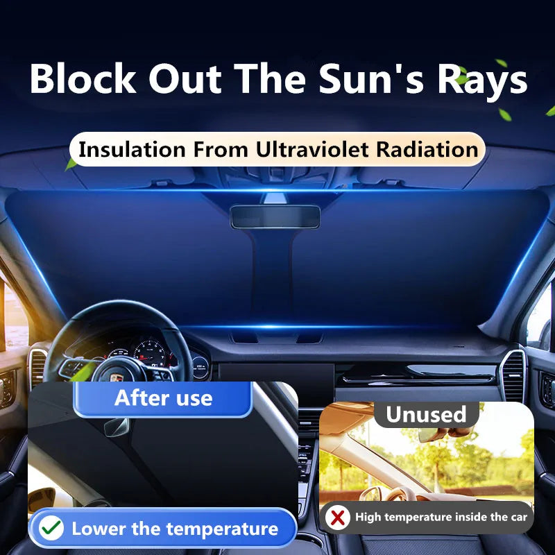 Car Windshield Sun Shade | Reflector Sunshade Offers Ultimate