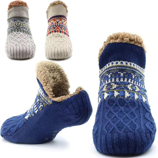 Winter Indoor Home Slippers Socks Men's Floor Socks Knitted Adult Plus