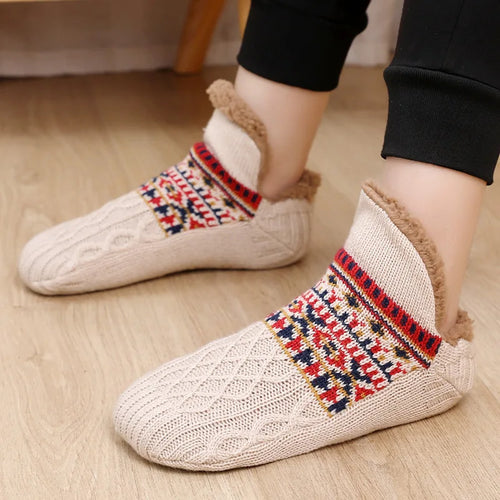 Winter Indoor Home Slippers Socks Men's Floor Socks Knitted Adult Plus