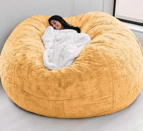 Soft Warm 7FT 183*90cm Fur Giant Removable Washable Bean Bag Bed Cover