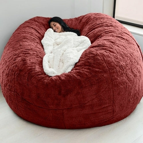 Soft Warm 7FT 183*90cm Fur Giant Removable Washable Bean Bag Bed Cover