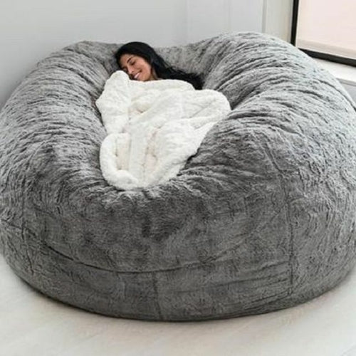 Soft Warm 7FT 183*90cm Fur Giant Removable Washable Bean Bag Bed Cover