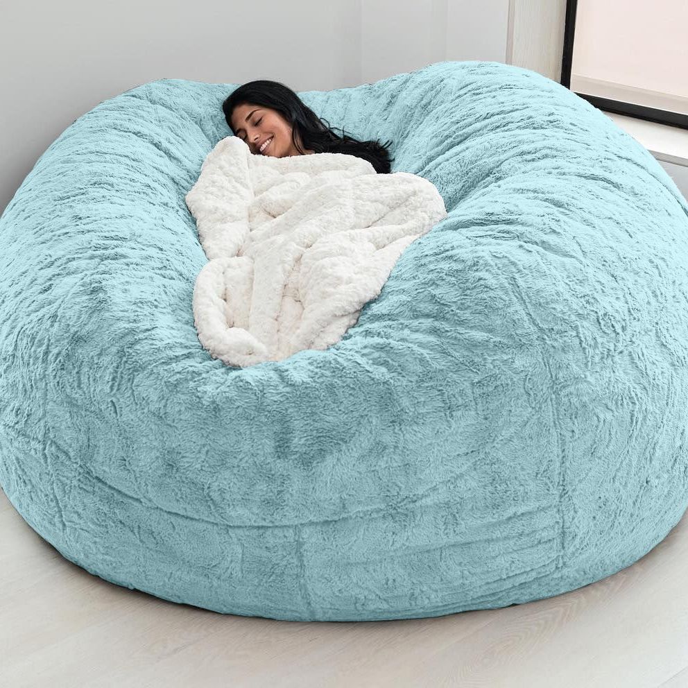 Soft Warm 7FT 183*90cm Fur Giant Removable Washable Bean Bag Bed Cover