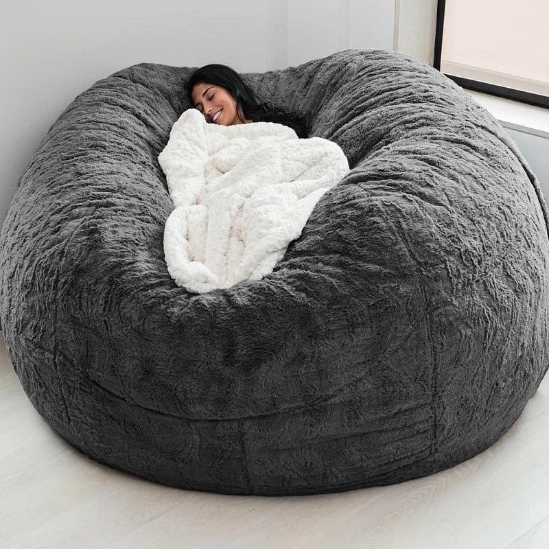 Soft Warm 7FT 183*90cm Fur Giant Removable Washable Bean Bag Bed Cover